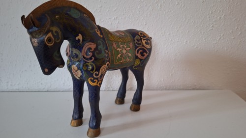 Altes antikes pferd blau - antikes,
