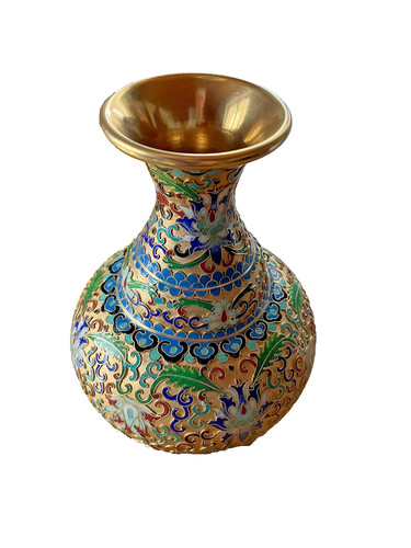 Cloisonne emaille vase china - cloisonne,