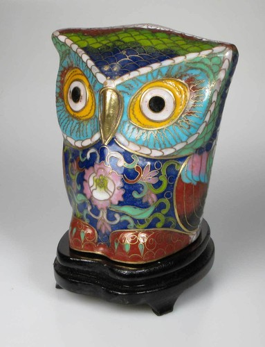 Cloisonne grosse eule - cloisonne,