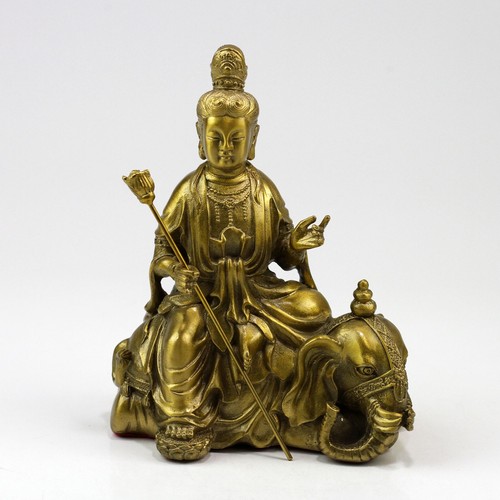 Guanyin elefant bronzestatue - guanyin,