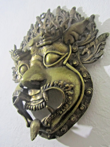 Messing mahakala maske - messing,