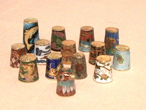 Cloisonne emaille fingerhut - emaille,