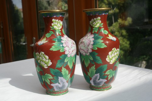 Cloisonné-Vasen-Set