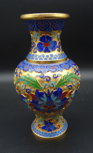Emaillierte vase mit - emaillierte,