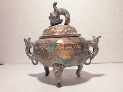 Bronze räuchergefäß dose - bronze,
