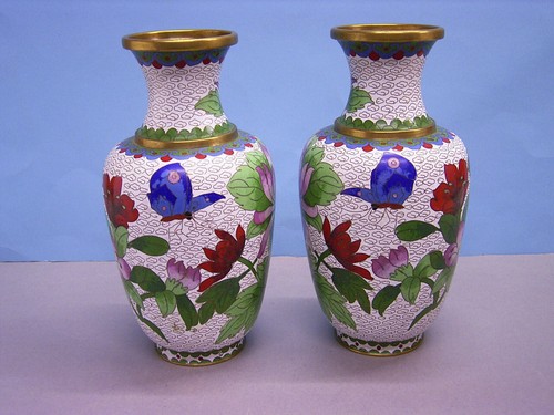 Paar cloisonne emaille - cloisonne, emaille-